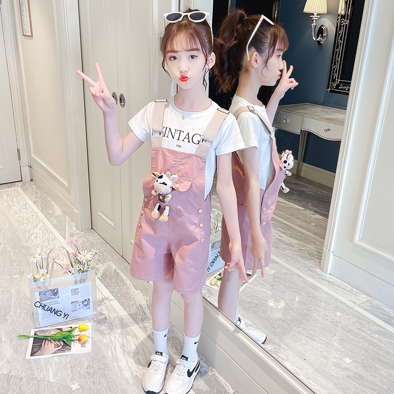 Bộ yếm bé gái size đại cỡ lớn mẫu mùa hè 26 đến 47kg M2246
