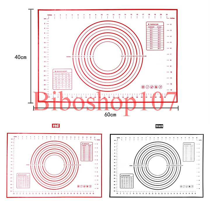 Tấm lót nhào bột nướng bánh sợi thủy tinh 40x60cm