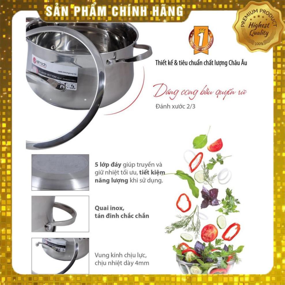 BỘ NỒI ELMICH INOX 304 IBIZA 0124 3 CHIẾC CỠ 16CM, 20CM, 24CM EL0124