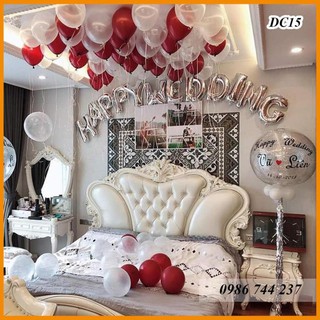 Set bóng happy wedding trang trí phòng cưới mã dc15