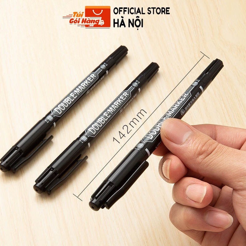 Hộp Bút Marker A215 Mực Đen Chống Nhòe Khô Sau 3s - Hộp 10 Cái