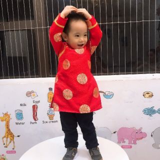 Áo dài cách tân bé trai(vải gấm xịn, ngoài đẹp hơn, đủ sz)