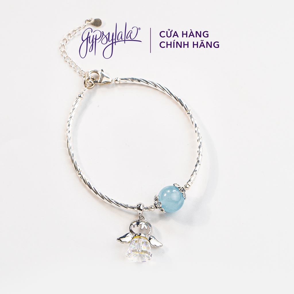 Vòng Tay Đá Aquamarine Charm Thiên Thần SP004112 Gypsy.lala