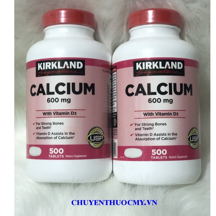VIÊN UỐNG CALCIUM 600MG + D3 CỦA KIRKLAND 500 VIÊN - CANXI KIRKLAND (USA) DATE 2023