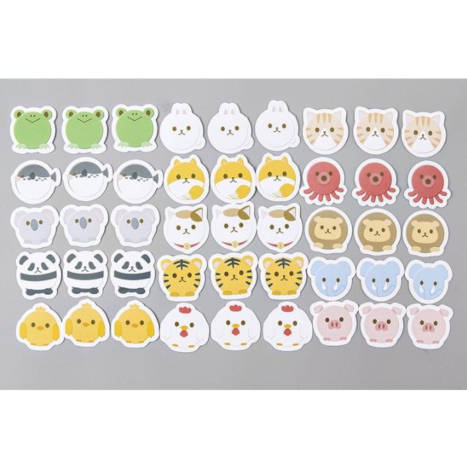Bộ sticker/ Hình dán Hình Động Vật Xinh Xắn (45 Hình)