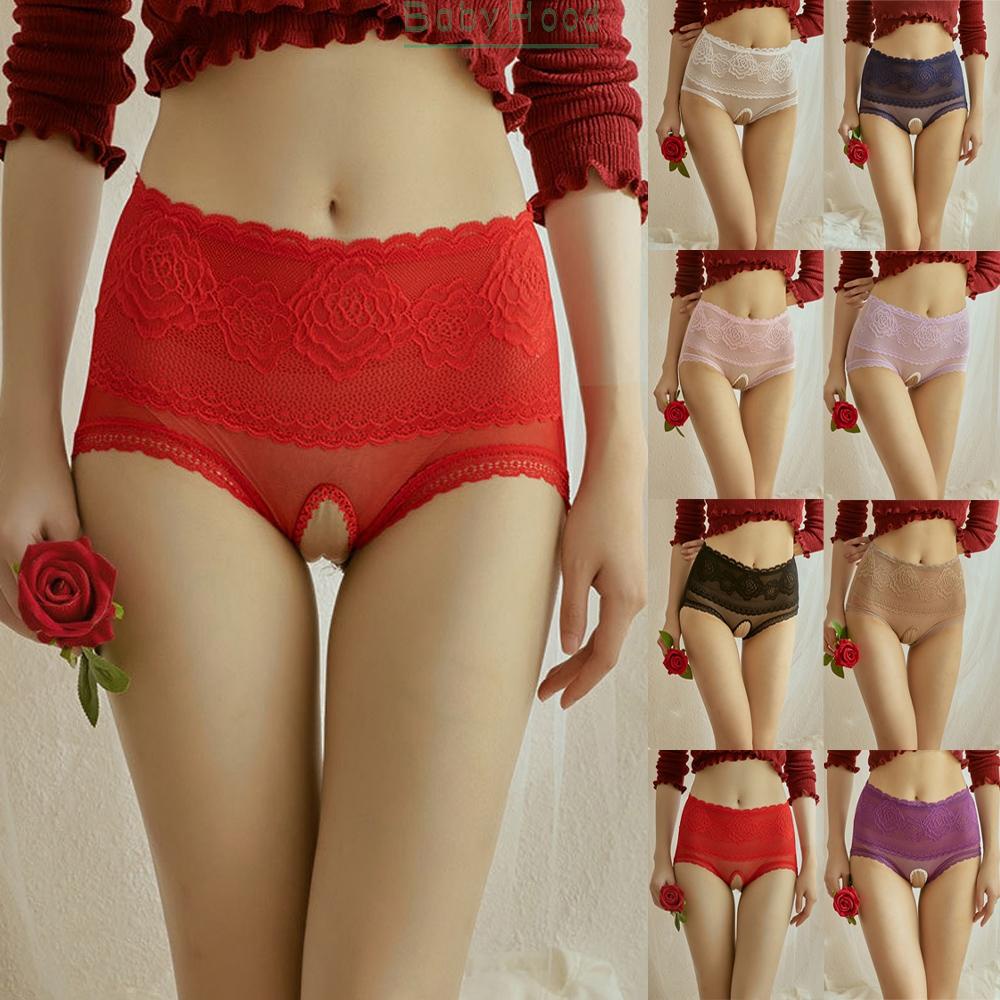 Ms. Women 1*Briefs Cotton+Viscose Fabric High Waist M~XL Size Open Crotch#BBHOOD