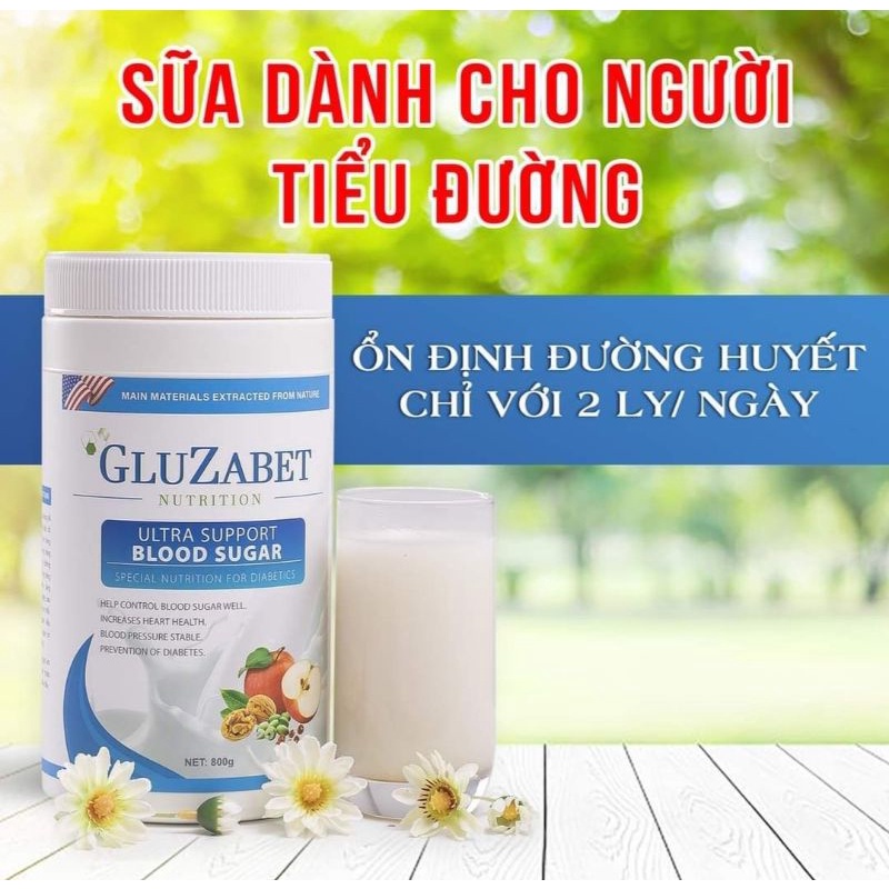 Combo 2 Hộp Sữa Tiểu Đường Gluzabet Mẫu Mới - Sữa hạt dinh dưỡng cho người tiểu đường Gluzabet