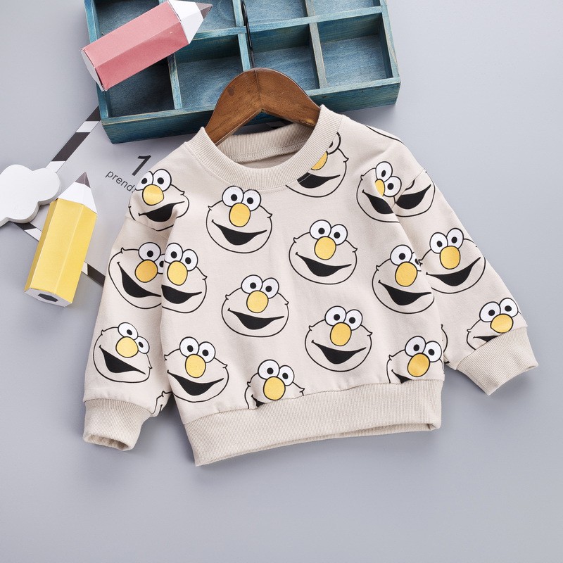 Áo Sweater Dài Tay In Họa Tiết Hoạt Hình Sesame Street Cho Bé