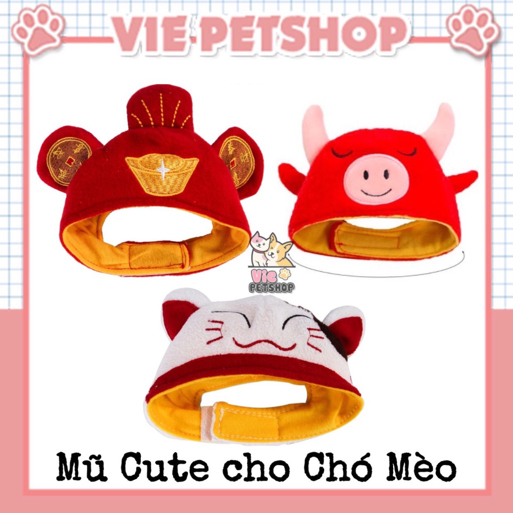 Mũ Tết Cute Tạo Hình Thần Tài Cho Thú Cưng | Vie PETSHOP