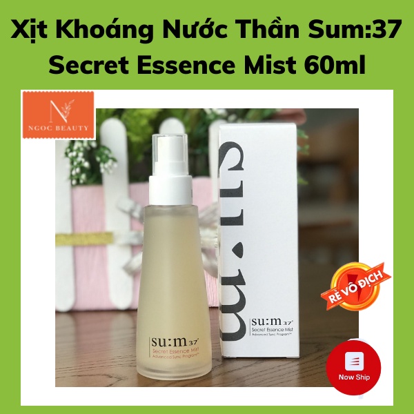 Xịt khoáng, cấp ẩm, căng bóng da, tái tạo tế bào da, Sum:37 Secret Essence Mist 60ml