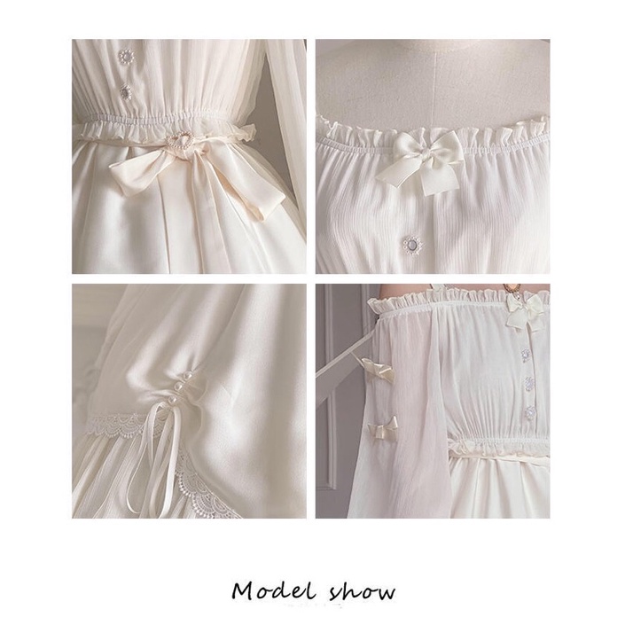 YAS0794-Váy Lolita thiết kế vạt chéo chiffon