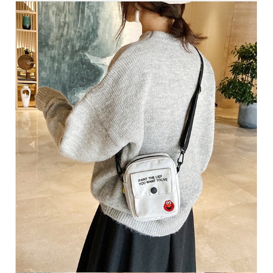 [Gía xưởng] Túi đeo chéo nữ in canvas phong cách Hàn Quốc, túi xách nữ sinh viên học sinh cực cute DH01 | WebRaoVat - webraovat.net.vn