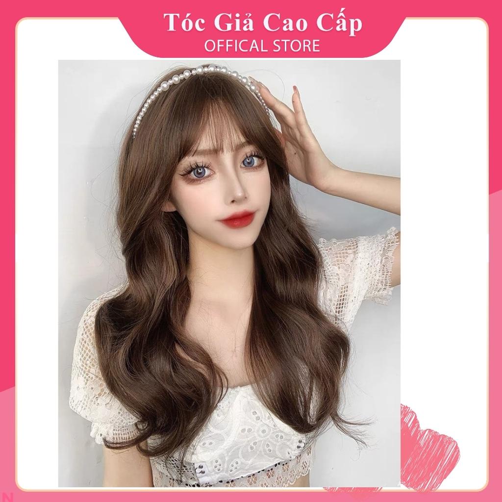 Tóc giả nữ nguyên đầu xoăn đẹp- hình thật tại shop, BHT0304