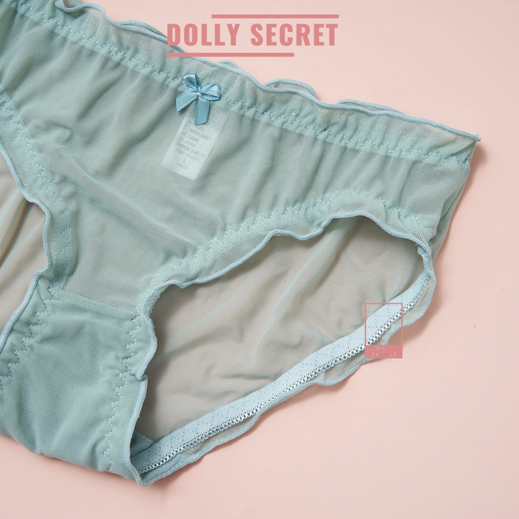 Quần lót ren nữ DOLLY SECRET xuyên thấu sexy gợi cảm ôm mông viền nhún sóng LISA QL024
