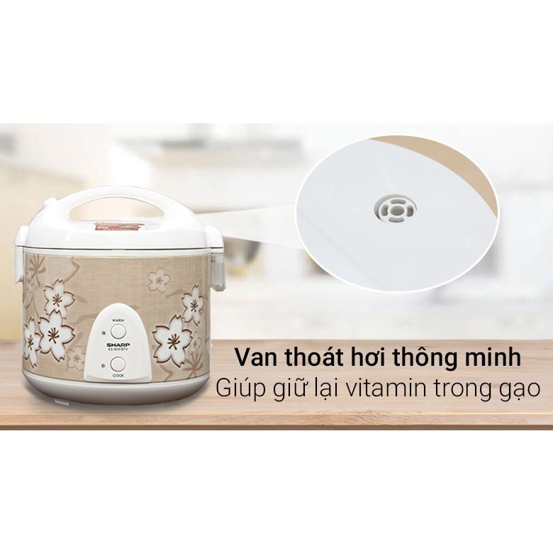 Nồi cơm điện Sharp 1.8 lít KS-N191ETV - hàng chính hãng bảo hành 12 tháng