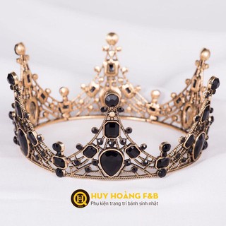 Vương miện đá đen trang trí bánh