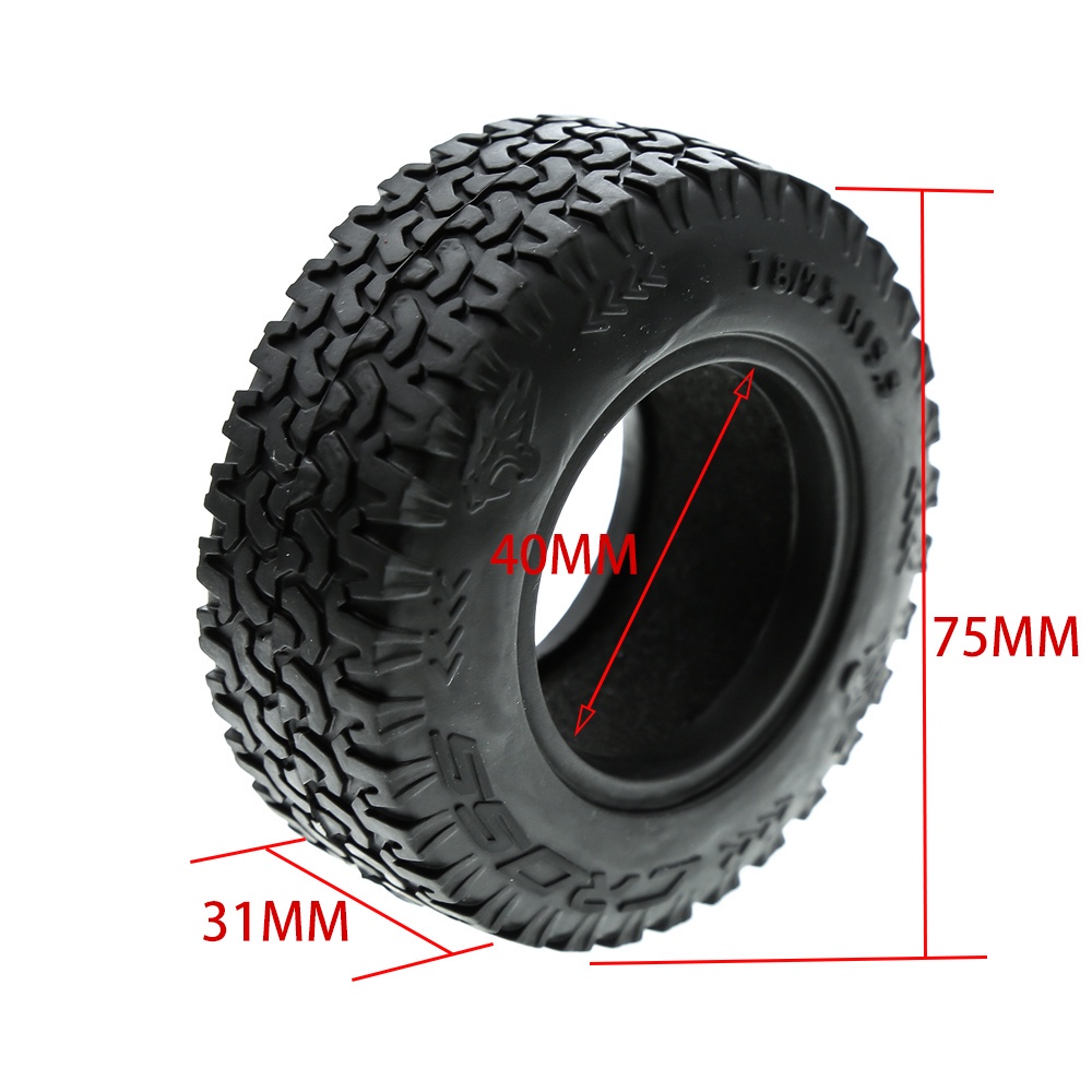 Bộ 4 Bánh Xe Cao Su 1.9 inch Cho Xe Điều Khiển Từ Xa TRX4 Bronco D90 D110 Axial scx10 90046 RC4WD CC01