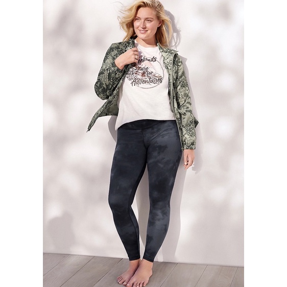 Quần Legging Maurices Cạp Cao Xuất Xịn Thể Thao, Tập GYM, Yoga Loang Màu Đen