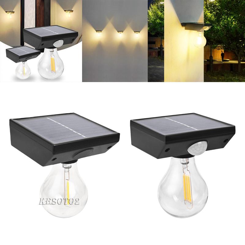 Set 2 Bóng Đèn LED Sợi Vonfram Chống Nước Sử Dụng Năng Lượng Mặt Trời