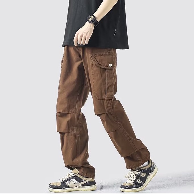 Quần Thể Thao Ống Rộng Phối Túi Phong Cách Hàn Quốc Trẻ Trung