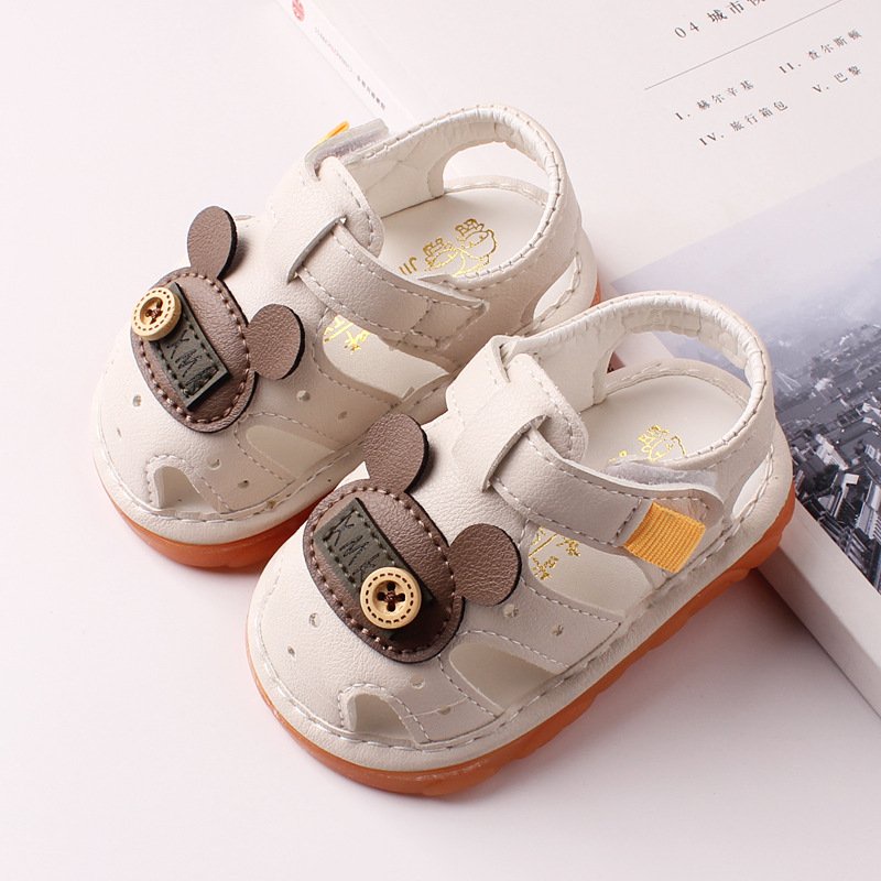 Giày sandal gấu tập đi ,ẫu mới 2022 đế mềm có nhạc chống trượt cho bé từ 0 -2 tuổi, Dép quai hậu tập đi cho bé