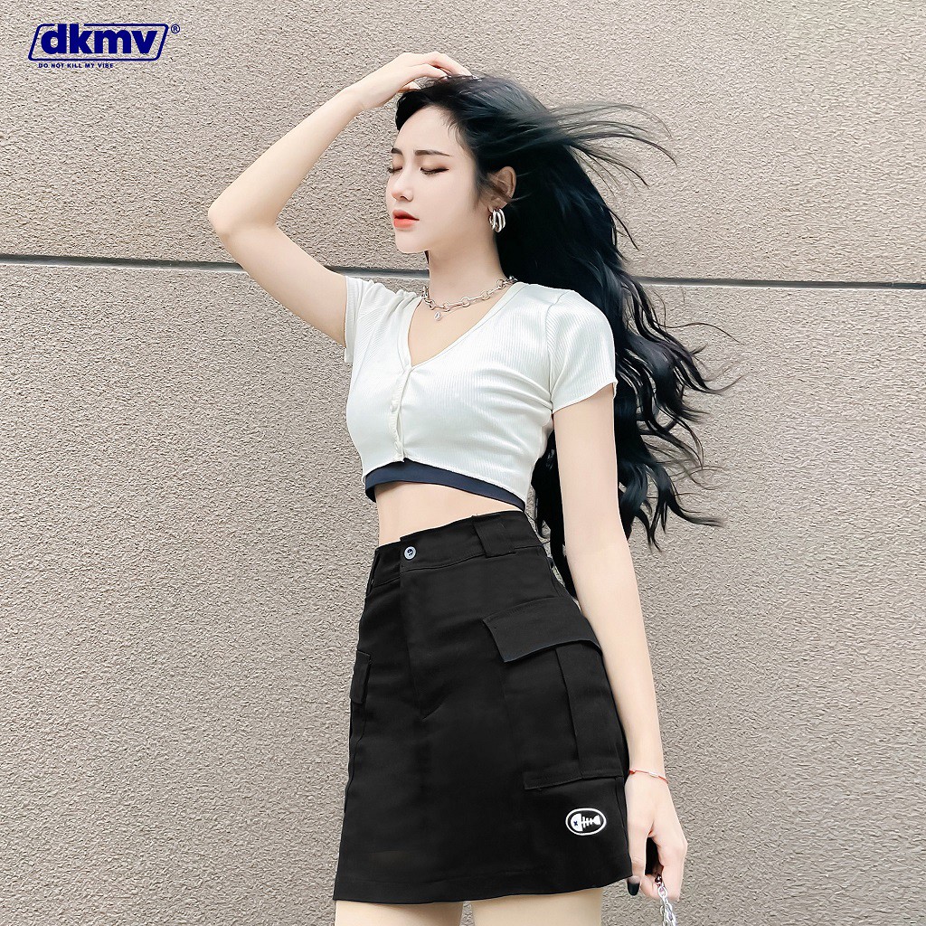 Chân váy ngắn nữ Don't Kill My Vibe dáng chữ A, vải kaki màu đen - Hilda Skirt | BigBuy360 - bigbuy360.vn