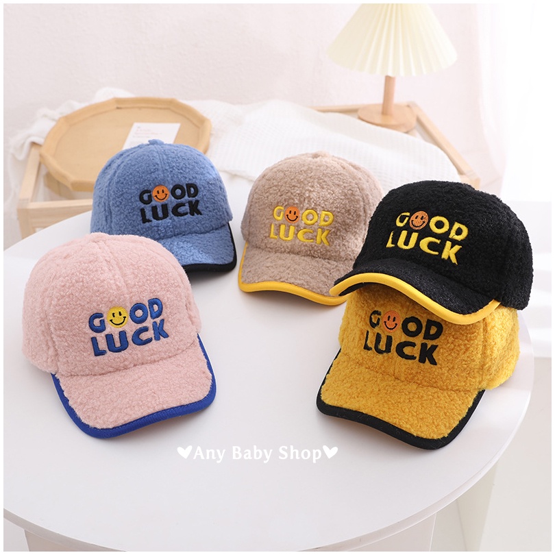 Nón mũ lưỡi trai trẻ em thêu chữ Good Luck cho bé trai và bé gái nhiều màu xinh yêu ❣❣