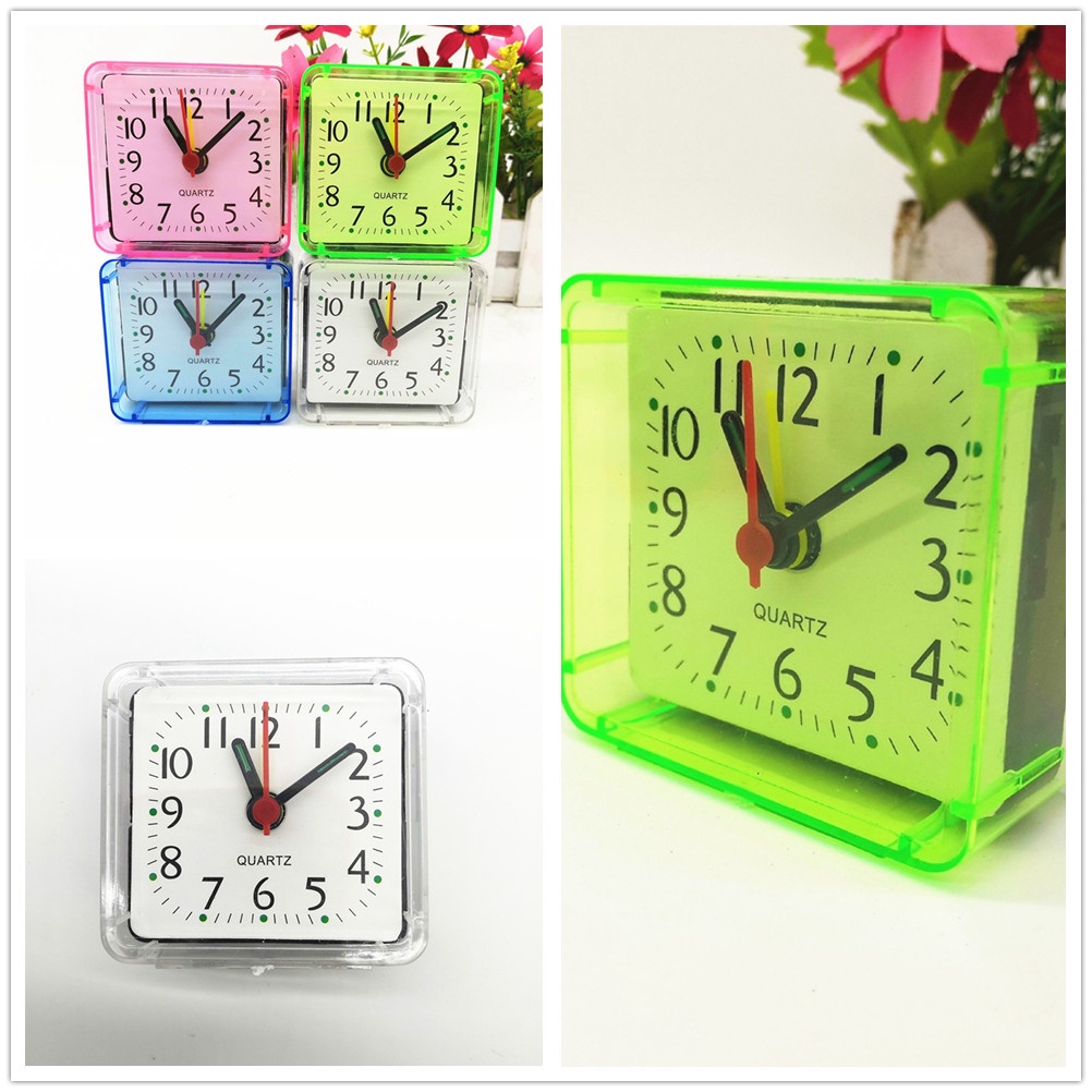 1 Đồng Hồ Báo Thức Hình Vuông Pha Lê Màu Sắc Ngọt Ngào Sáng Tạo Dành Cho Học Sinh