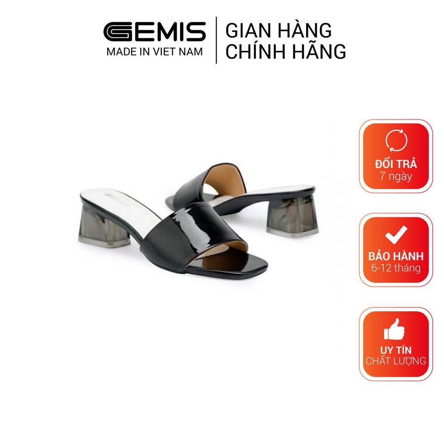 Guốc cao gót đế trong mũi vuông 5cm GEMIS – GM00260 Hồng/Đen