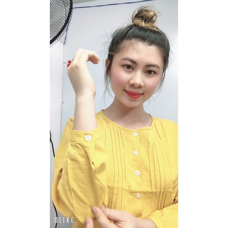 Áo babydoll xếp ly,dài tay chất đũi mát mịn full size 35-95kg.  KN23