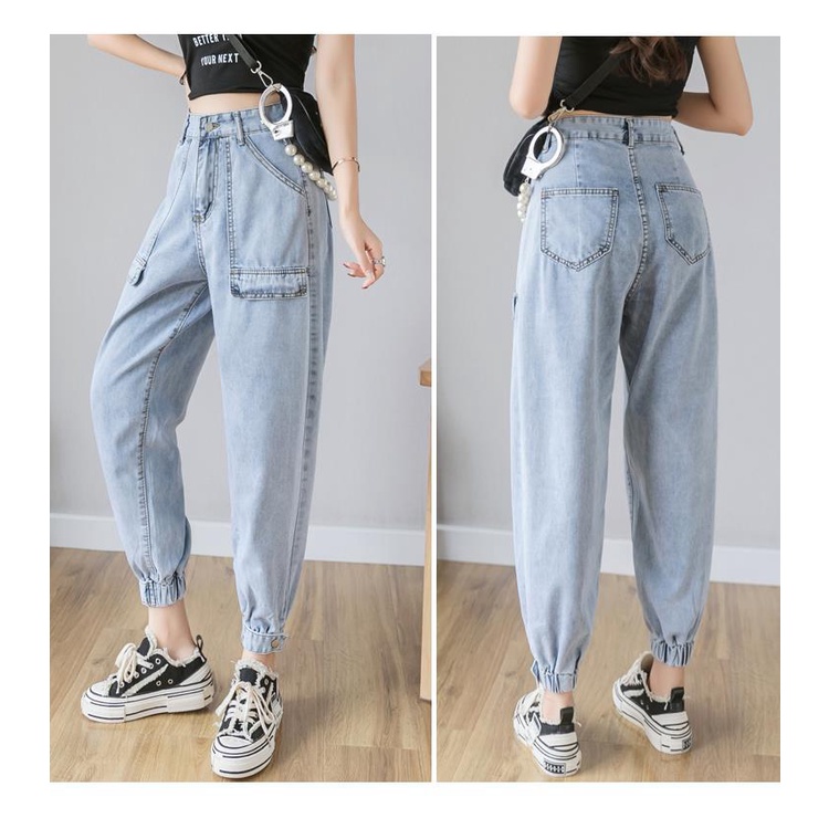 Quần Jeans Nữ Lưng Cao Ống Rộng Thời Trang Hàn Quốc