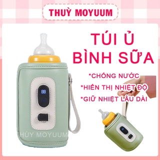 Túi ủ bình sữa cho bé baby bằng da