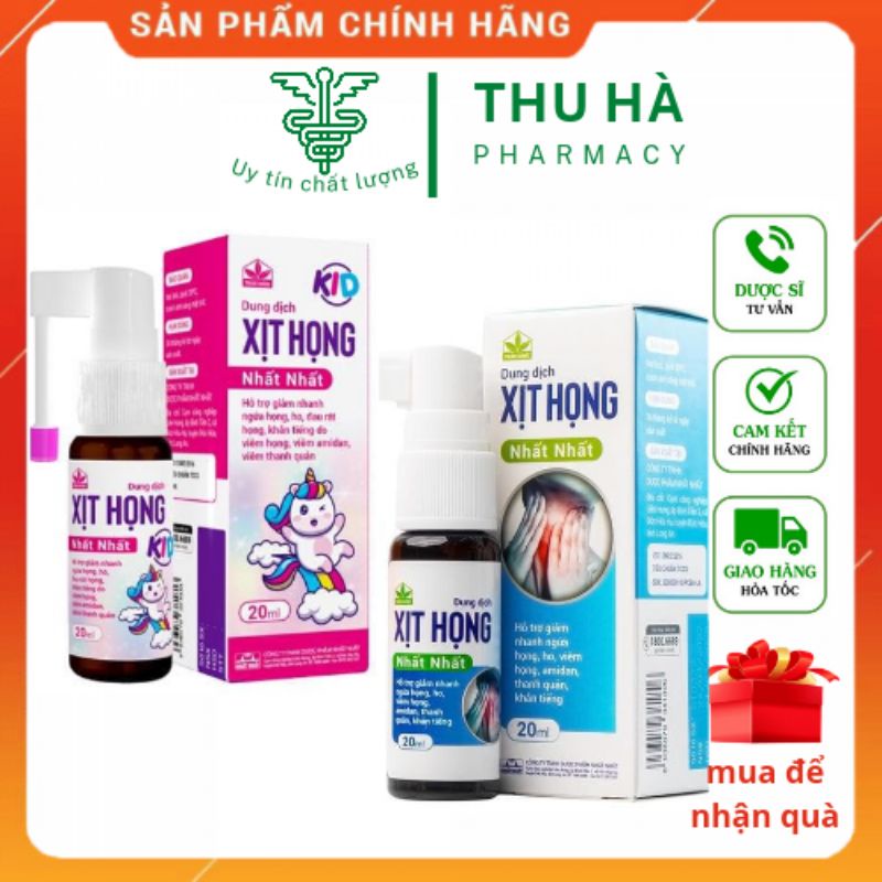 Xịt họng nhất nhất kid lọ 20ml - xịt họng keo ong amida xuyên tâm liên