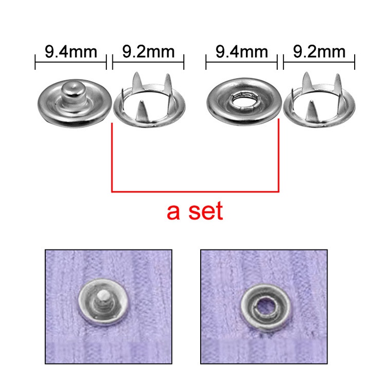 Kìm Bấm Cúc Vành Áo Kim Loại, Dụng Cụ Kìm Bấm Khuy Kèm Cúc Bấm 9.5mm Thép Không Gỉ