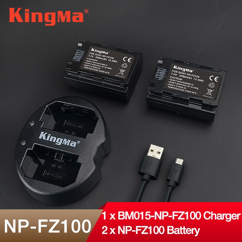 Pin sạc Kingma cho Sony NP-FZ100 + Hộp đựng Pin, Thẻ nhớ
