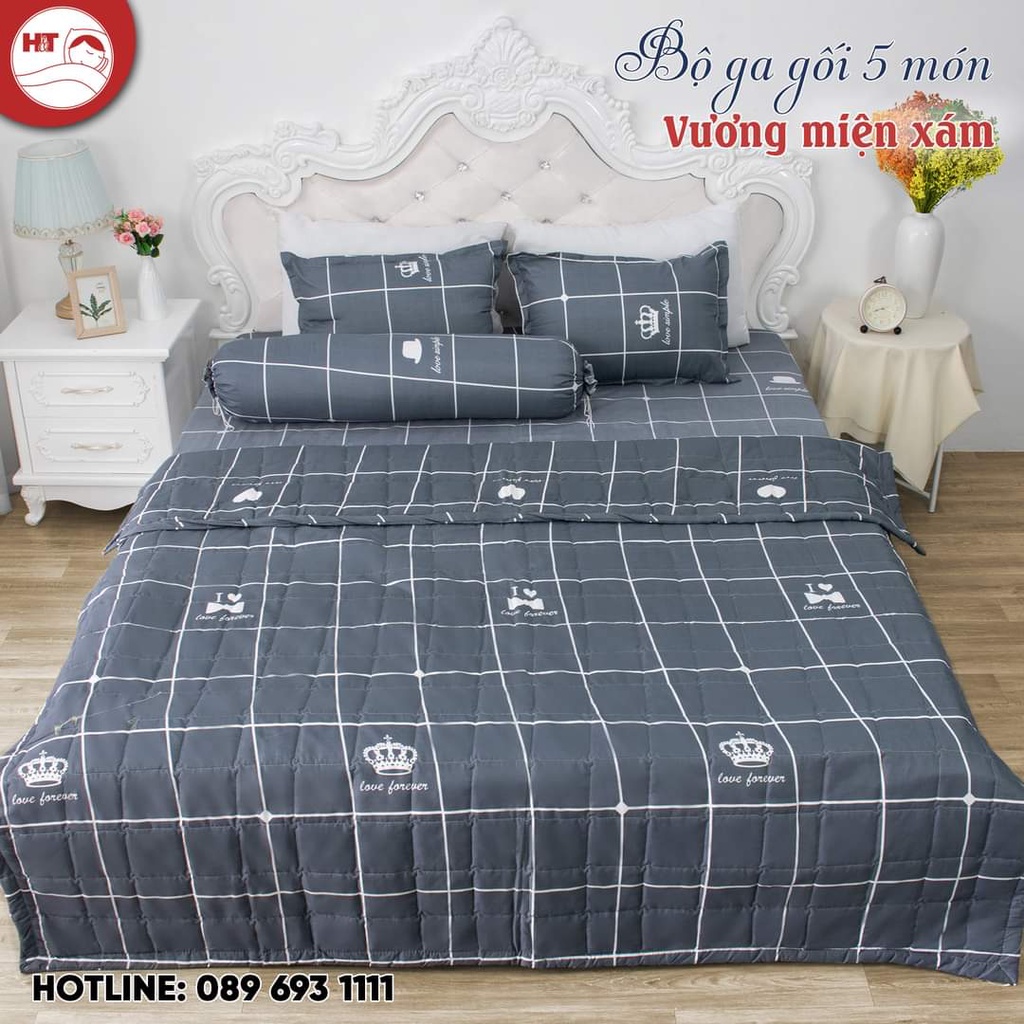 Bộ chăn hè trần bông ga gối 5 món poly cotton Hàn Quốc hàng loại 1 | BigBuy360 - bigbuy360.vn