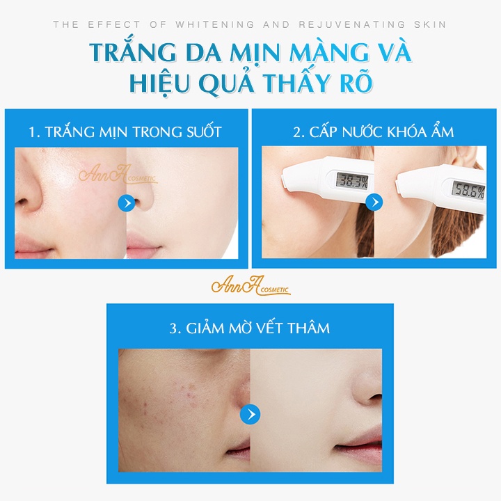 Bộ chăm sóc da skincare dưỡng trắng da Whitening KanjN, bộ mỹ phẩm nội địa trung Ngăn Ngừa Nếp Nhăn Set 3 Món