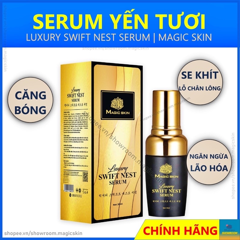 [Serrum Yến tươi-Hàng chính hàng-Giúp da căng bóng trắng mịn]