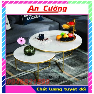 Bàn sofa mặt đá đôi tròn💖𝑭𝑹𝑬𝑬𝑺𝑯𝑰𝑷💖Bàn trà phòng khách thông minh sang trọng