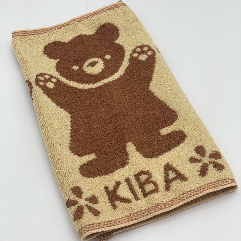 Khăn Mặt KIBA Cỡ Bé 28x48cm Họa Tiết Ba Chú Gấu Dễ Thương,  Chất Cotton Êm, Mềm, Dày Dặn Thấm Hút Tốt, An Toàn Cho Da