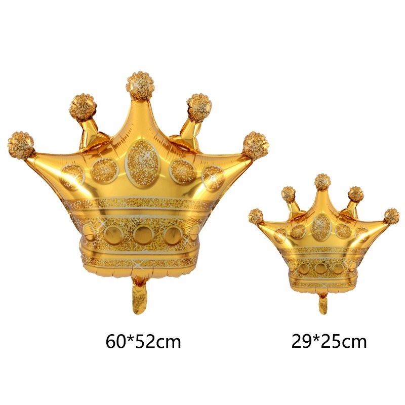1 Bong Bóng Lá Nhôm Hình Vương Miện Màu Vàng Hồng Dùng Trang Trí Tiệc Sinh Nhật Cho Bé