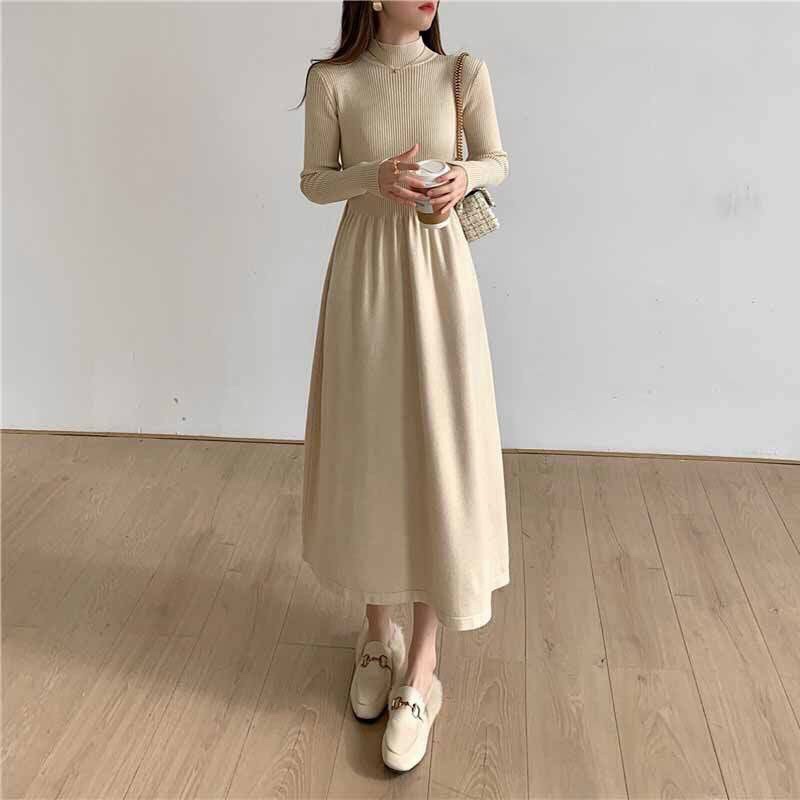 Đầm len nude cổ lọ cực phẩm🧸🧸🧸