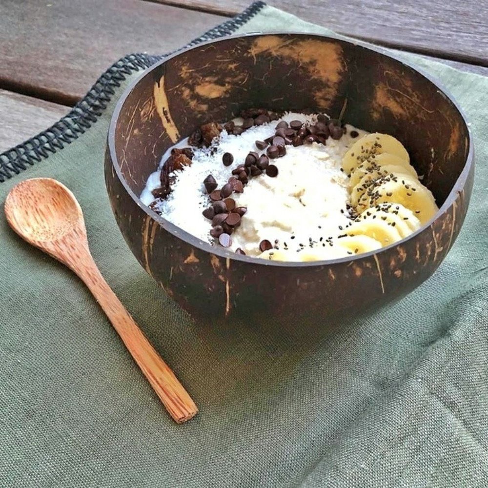 Bát Chén gáo Dừa cao cấp dùng ăn Salad, hoa quả dầm, ngũ cốc..