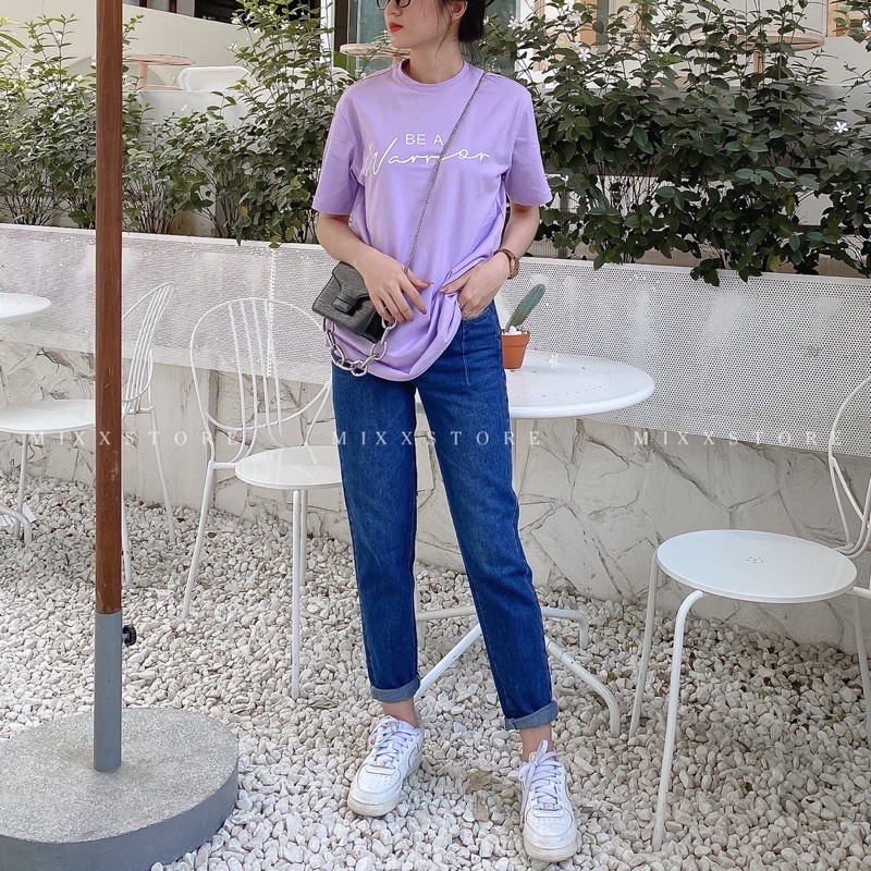 Quần Jean Nữ Baggy Lưng Cao Trơn Màu Xanh Jean Cơ Bản chất dày dặn phong cách sành điệu