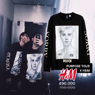 Áo thun H&M x Justin Bieber auth shipped UK