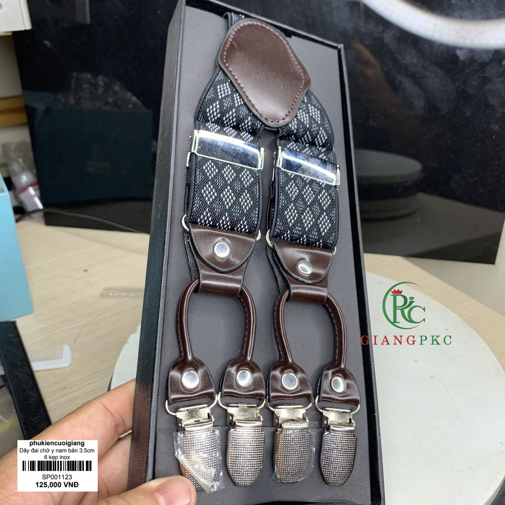 Đai quần chữ y nam loại 3.5cm 6 móc INOX Giangpkc