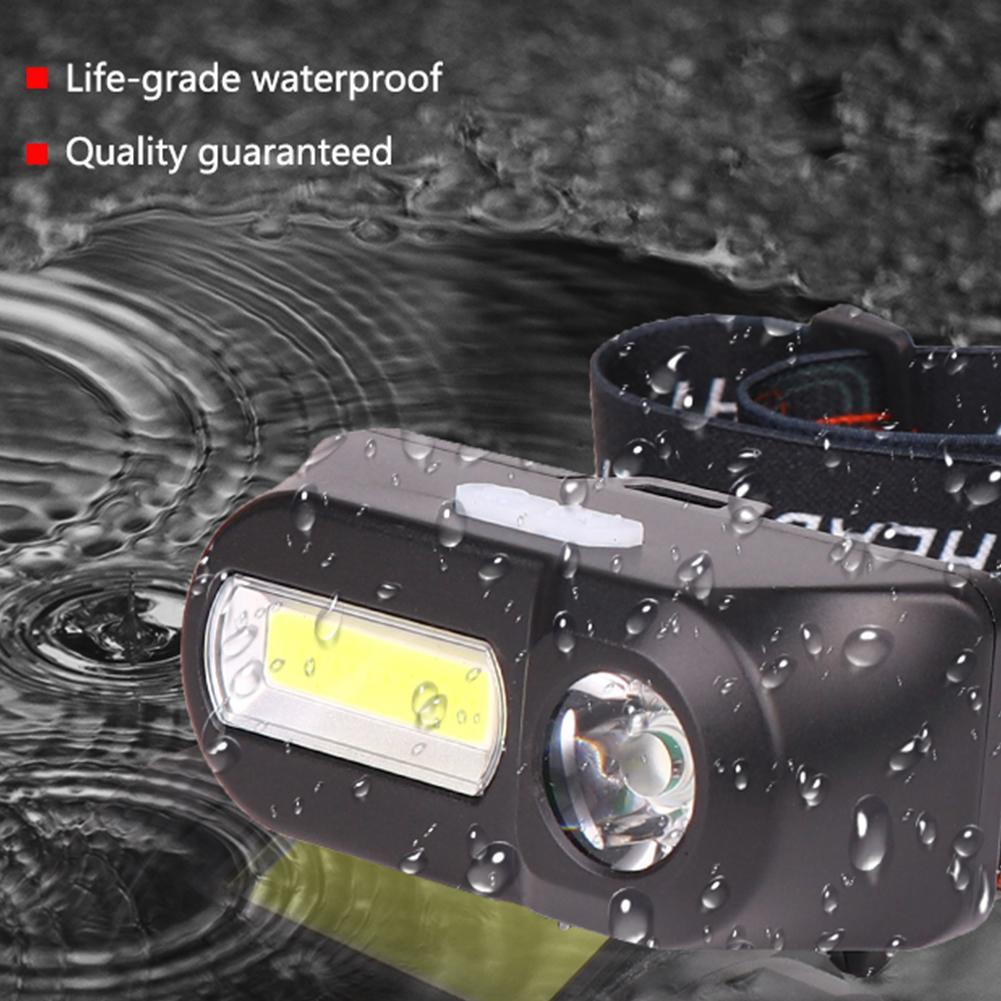 Head Lamp Waterproof White Led Black Flashlight Headlight Headlamp Torch
