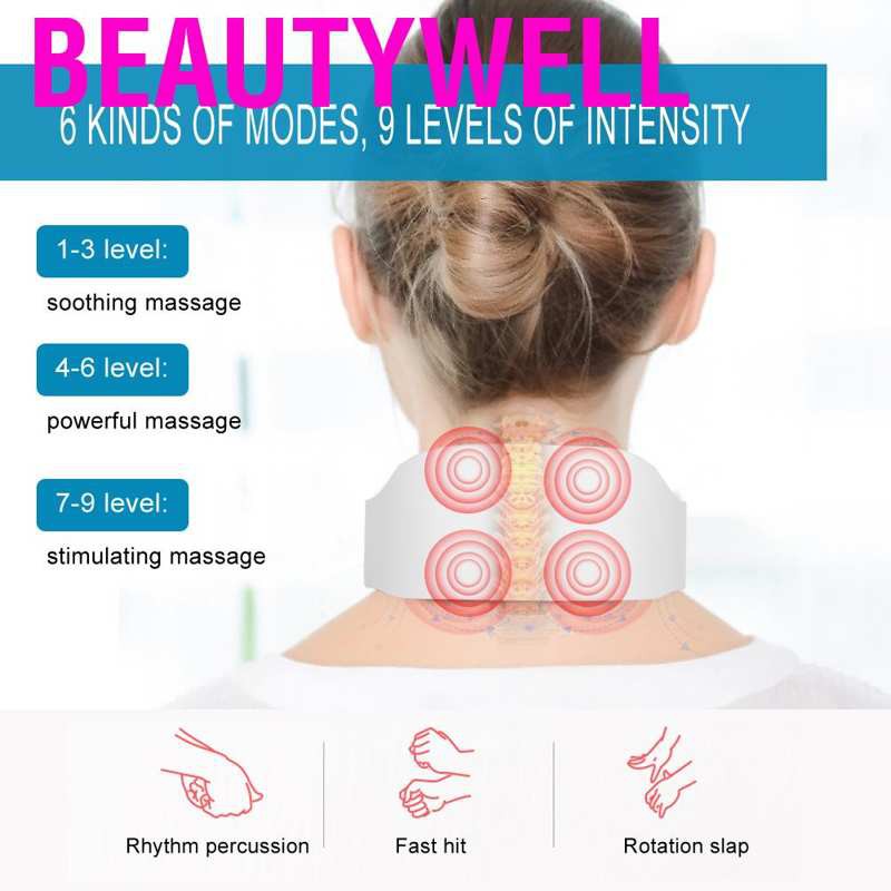 Beautywell Electric Neck Massager Pulse Cervical Vertebra Pain Relief Health Care Tool