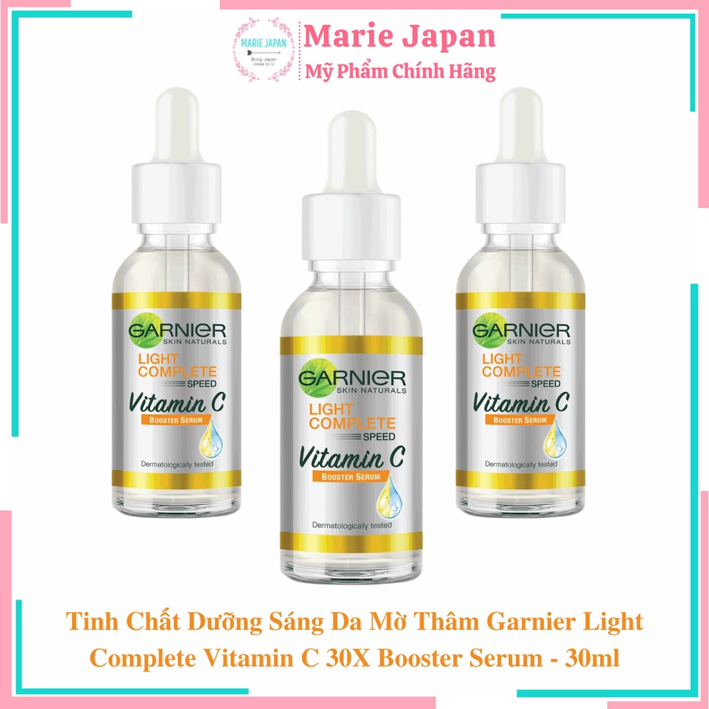 Tinh Chất Garnier Dưỡng Sáng Da Mờ Thâm Vitamin C 30X Booster Serum 30ml Pháp