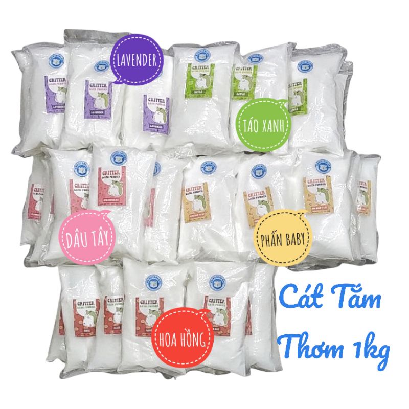 Cát Tắm Thơm Bịch Túi 1kg - 5 mùi tự chọn, cát vệ sinh & làm mát Hamster để bé luôn sạch sẽ & thơm tho